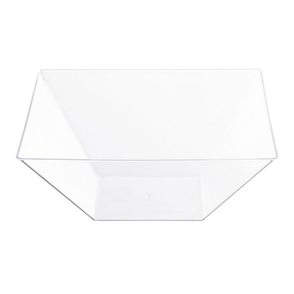 Smarty 3 qt. Clear Square Large Disposable Plastic Serving Bowls 24ct