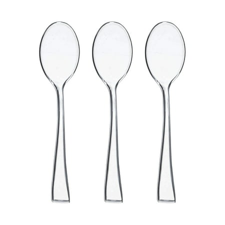 Smarty 4" Clear Mini Plastic Disposable Dessert Spoons 960ct