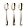 thumbnail image 1 of Smarty 4" Shiny Metallic Gold Mini Plastic Disposable Dessert Spoons 600ct, 1 of 6