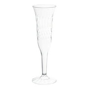 Smarty 5 oz. Clear Round Disposable Plastic Champagne Flutes 96ct