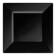 Smarty 6.5" Black Square Disposable Plastic Cake/Salad Plates 120ct