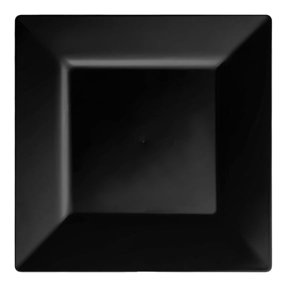 Smarty 6.5" Black Square Disposable Plastic Cake/Salad Plates 120ct