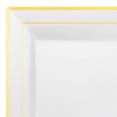 thumbnail image 1 of Smarty 6.5" White Gold Square Edge Disposable Plastic Salad Plates 120ct, 1 of 7