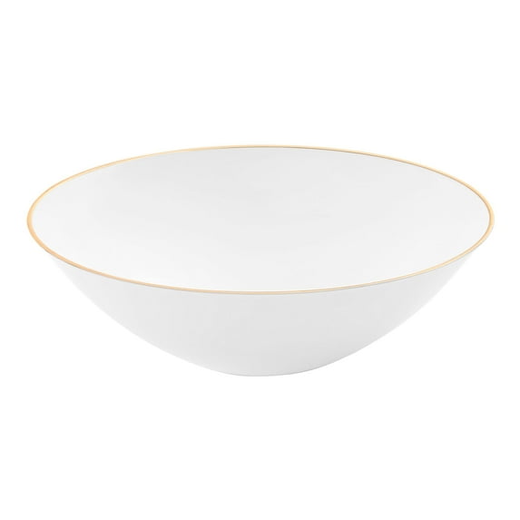 Smarty 6 oz. White with Gold Rim Organic Round Plastic Dessert Bowls 120ct