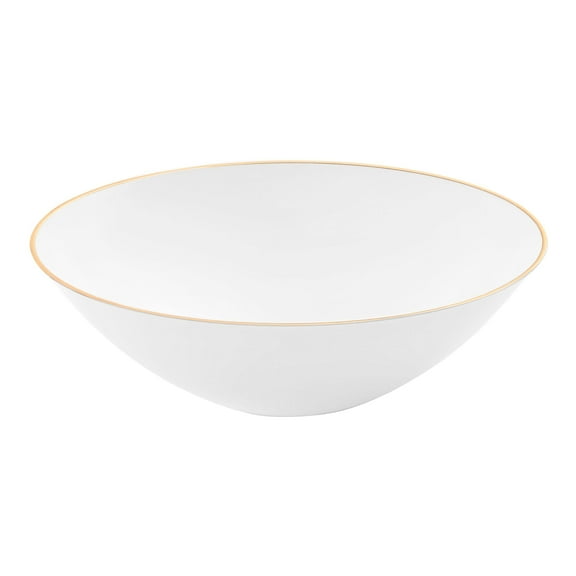 Smarty 6 oz. White with Gold Rim Organic Round Plastic Dessert Bowls 120ct