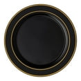 thumbnail image 1 of Smarty 7.5" Black with Gold Edge Rim Plastic Salad Plates 120ct, 1 of 7
