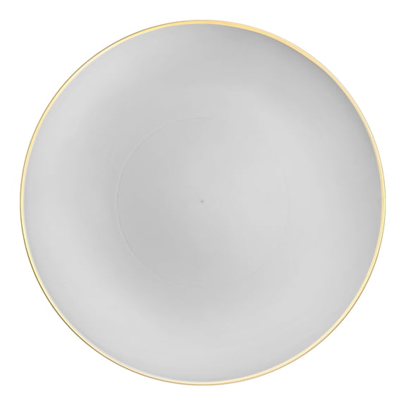 Smarty 7.5" Gray Gold Rim Organic Disposable Plastic Salad Plates 120ct