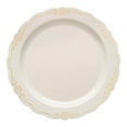 thumbnail image 1 of Smarty 7.5" Ivory with Gold Vintage Round Plastic Salad Plates 120ct, 1 of 7