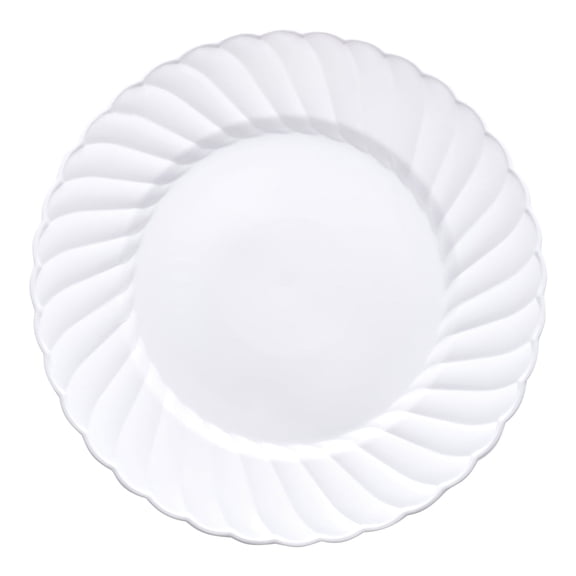 Smarty 7.5" White Classic Flair Disposable Plastic Salad Plates 180ct