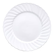 Smarty 7.5" White Classic Flair Disposable Plastic Salad Plates 180ct