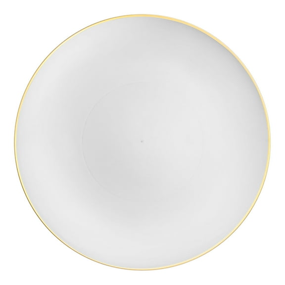 Smarty 7.5" White Gold Rim Organic Disposable Plastic Salad Plates 120ct
