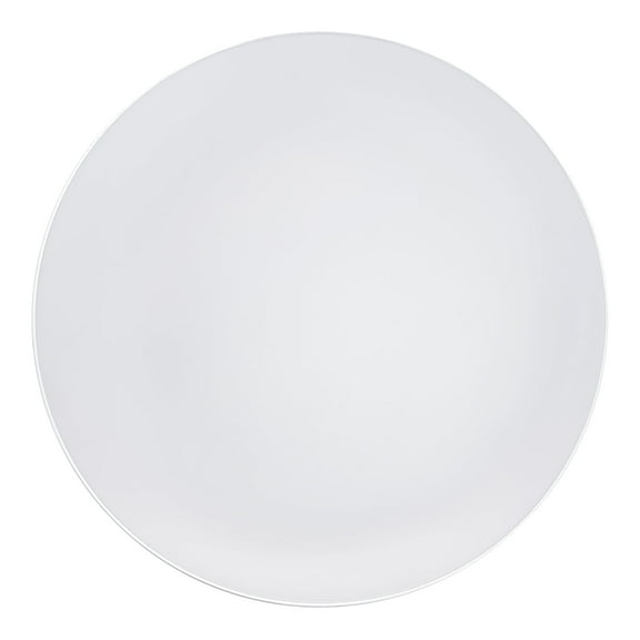 Smarty 7.5" White with Silver Rim Organic Round Disposable Plastic Salad Plates 120ct