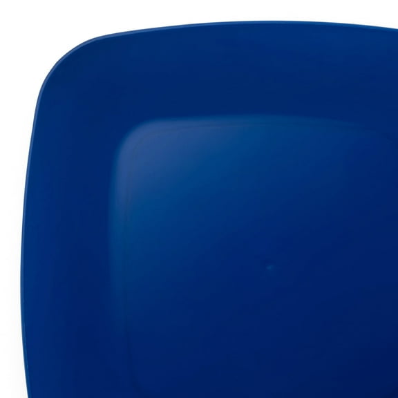 Smarty 8.5" Blue Flat Rounded Square Disposable Plastic Buffet Plates, 120ct