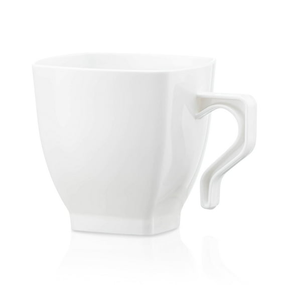 Smarty 8 oz. White Square Disposable Plastic Coffee Mugs 192ct