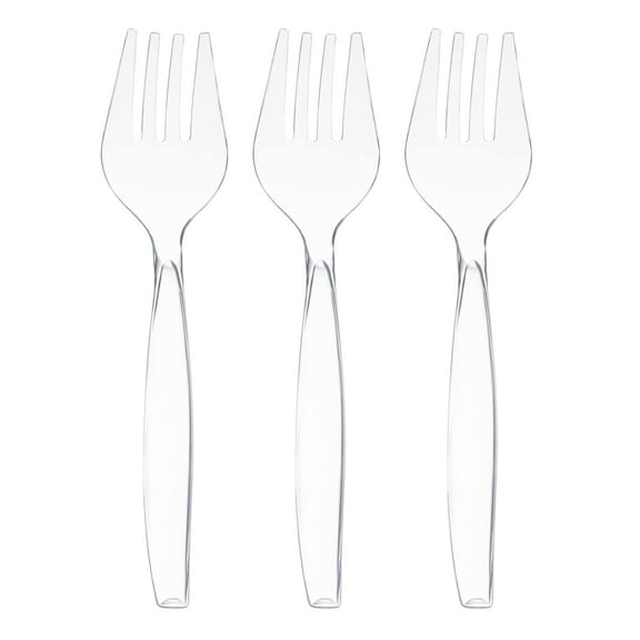 Smarty 9.75" Clear Disposable Plastic Utensils Serving Forks 150ct