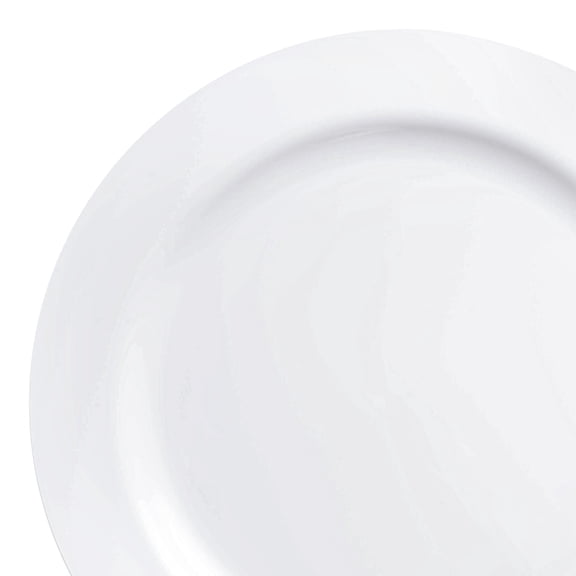 Smarty 9" Solid White Economy Round Disposable Plastic Buffet Plates 120ct