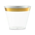 thumbnail image 1 of Smarty 9 oz. Clear with Metallic Gold Rim Round Disposable Plastic Party Cups 240ct, 1 of 2
