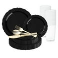 thumbnail image 1 of Smarty Black Vintage Disposable Plastic Wedding Value Set (120 Guests), 1 of 7
