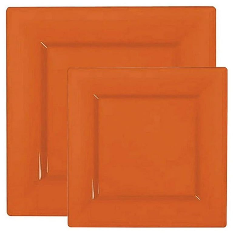 Orange square plates sale