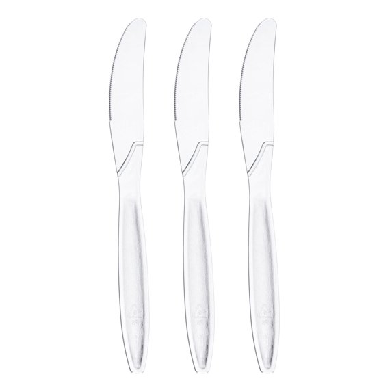 Smarty 7.5"Clear Plastic Disposable Dinner Knives 1000ct