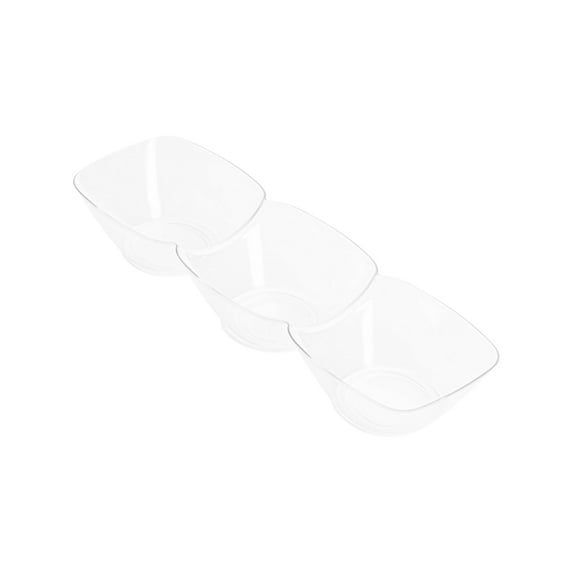 Smarty Clear Rectangular Mini 3-Hole Disposable Plastic Dessert Bowls 240ct
