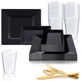 thumbnail image 1 of Smarty Disposable Plastic Party Dinnerware Set Square Rectangle (60-Person Package), 1 of 11