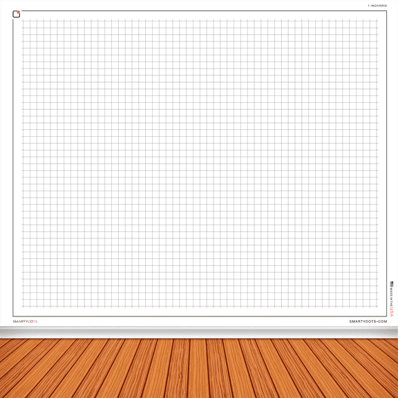 Smarty Dots | GRAPHING 1-Inch Grid Dry Erase Without A Trace FlexiBoard Glueless Optically Transparent Truly Repositionable Flexible Thick Premium Any Surface Made in The USA (58x48)