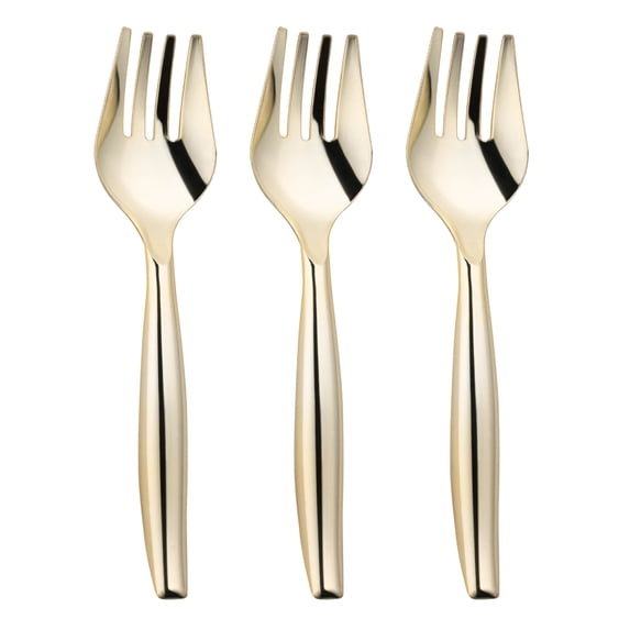 Smarty Gold Disposable Plastic Serving Forks 60ct