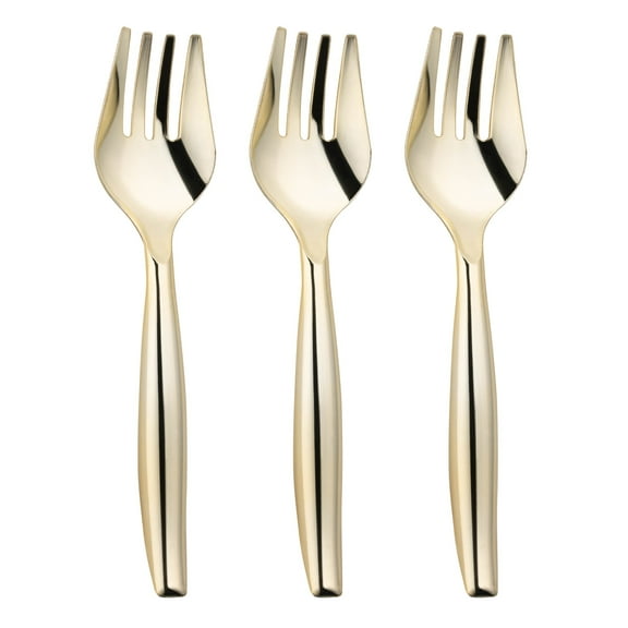Smarty Gold Disposable Plastic Serving Forks 60ct