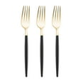 thumbnail image 1 of Smarty 8.4" Gold with Black Handle Moderno Disposable Plastic Dinner Forks 240 ct, 1 of 4