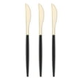 thumbnail image 1 of Smarty 8.8" Gold with Black Handle Moderno Disposable Plastic Dinner Knives 240 ct, 1 of 2