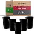 thumbnail image 1 of Smarty Had A Party 12 oz Black Tumblers – 240 Disposable Cups for Cocktails, Iced Coffee & Party Drinks, 1 of 6