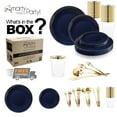 thumbnail image 1 of Smarty Navy with Gold Organic Disposable Plastic Tableware Set (60 Guests), 1 of 1