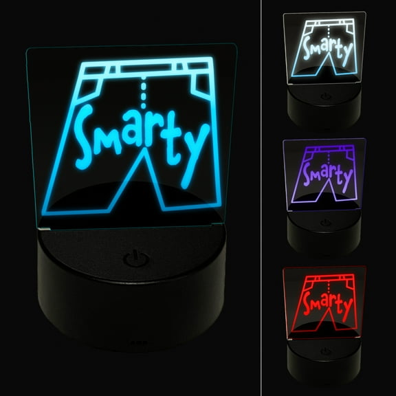 Smarty Pants Funny School Teacher Motivation LED Night Light Sign 3D Illusion Desk Nightstand Lamp
