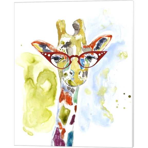 Smarty-Pants Giraffe by Jennifer Goldberger, Canvas Wall Art, 16W x 20H