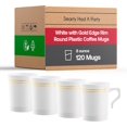 thumbnail image 1 of Smarty Had A Party 8 oz Gold Plastic Coffee Mugs with Handles Set of 120 Disposable Cups for Hot Beverages, Tea, and Parties, Elegant Drinkware for Events, 1 of 15