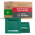 thumbnail image 1 of Smarty Had A Party Disposable Plastic Dinnerware, 6.5" Heavy Duty Square Hunter Green Plates for Cakes and Parties, Bulk Supplies for All Occasions (120 Count), 1 of 14