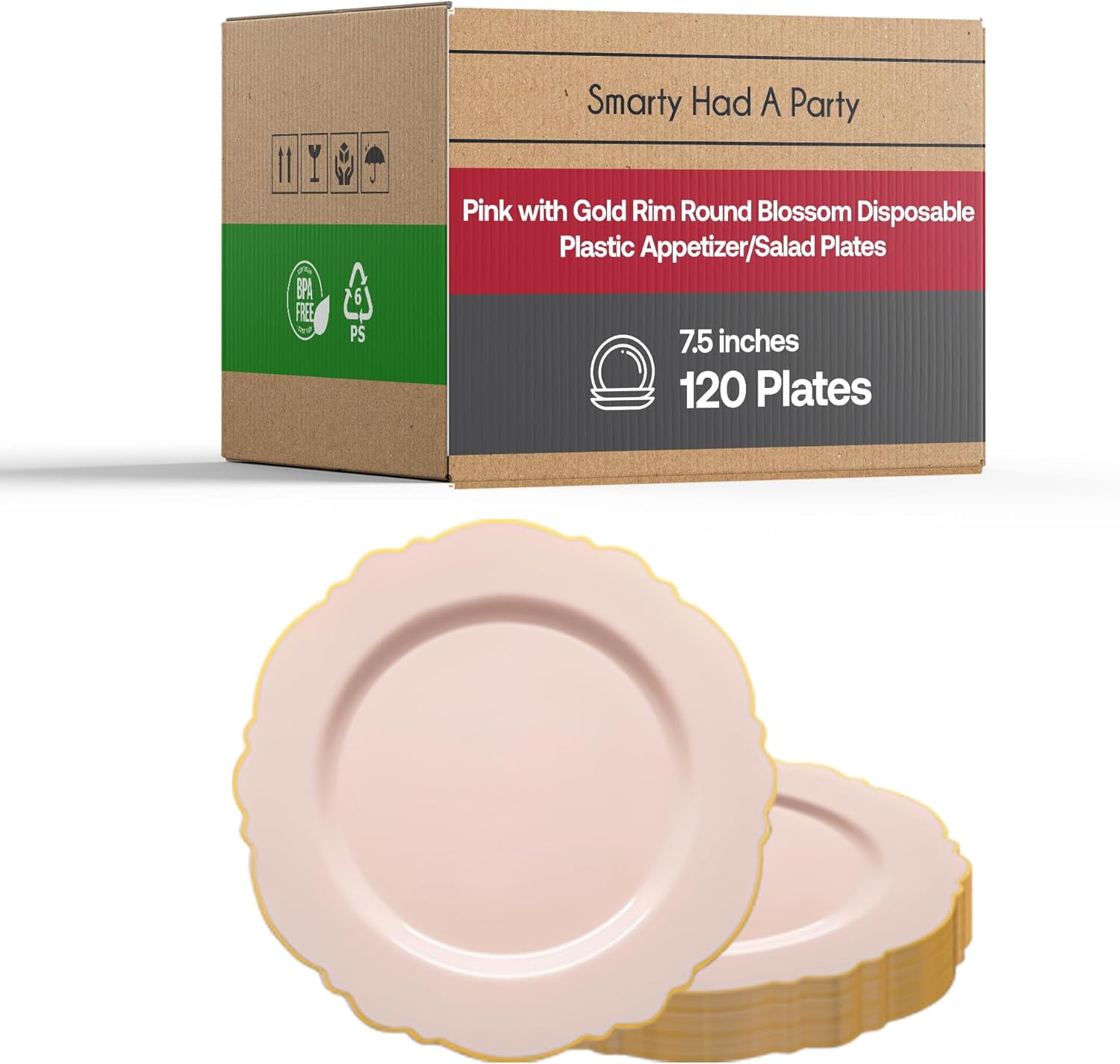 Smarty Had A Party Elegant Disposable Plastic Dinnerware Sets, Blossom ...