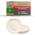thumbnail image 1 of Smarty Had A Party Elegant Ivory Plastic Plates, Disposable Dinnerware Sets, 7.5" for Salad, Durable Party Plates for Weddings, Events, and All Occasions (120 Count), 1 of 7