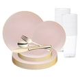 thumbnail image 1 of Smarty Pink Gold Organic Disposable Plastic Wedding Value Set (60 Guests), 1 of 2