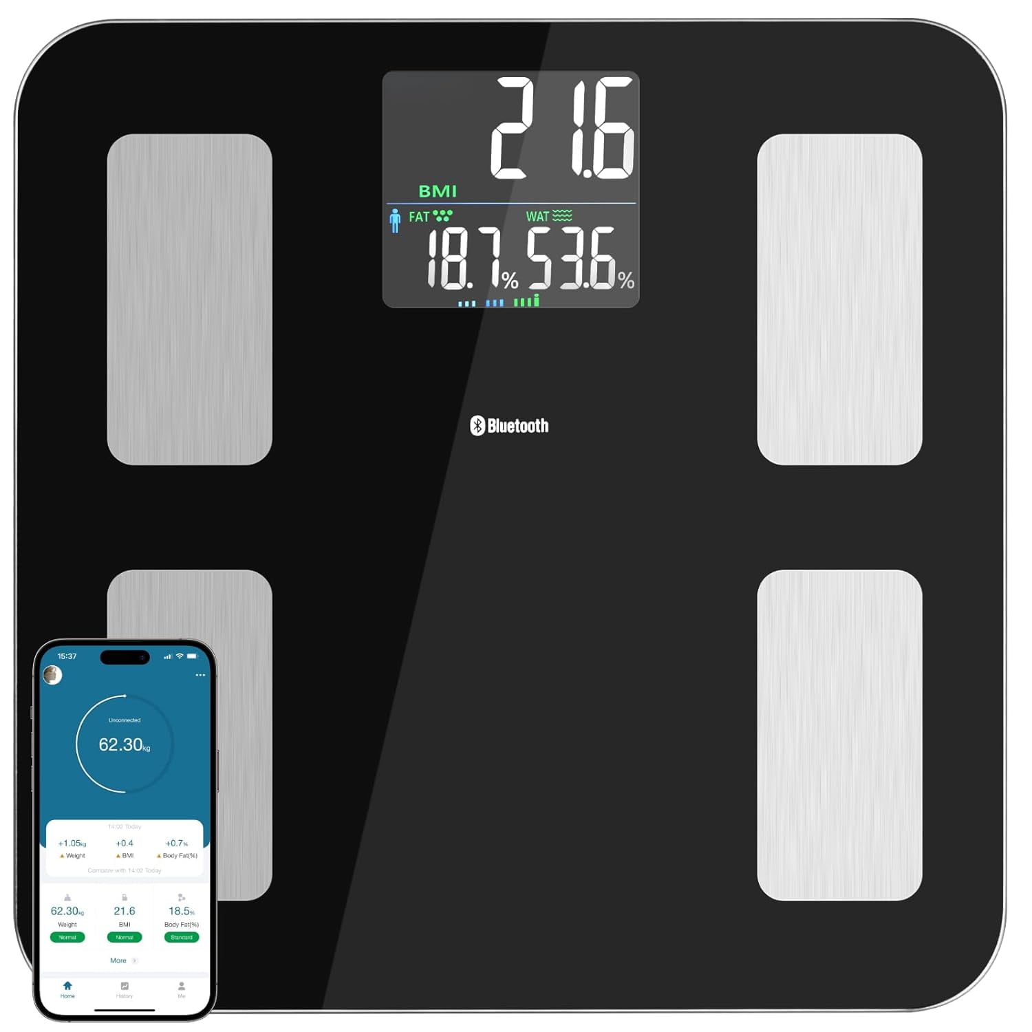 Smarty Scale, Smart Scale with BMI, Body Fat, Muscle Mass, Bathroom ...