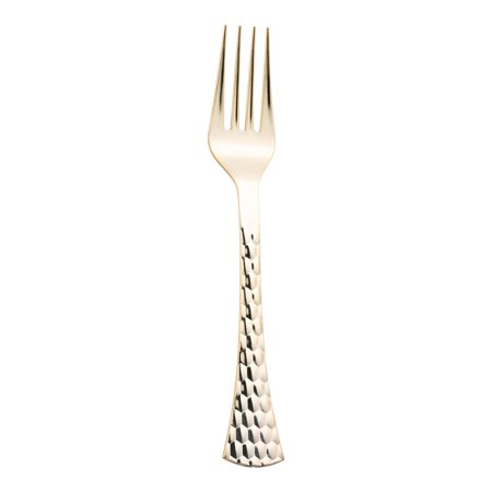 Smarty 7.5" Shiny Gold Glamour Cutlery Disposable Plastic Forks 600ct