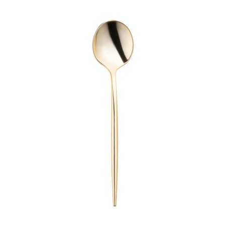Smarty 7" Shiny Gold Moderno Disposable Plastic Dessert Spoons 240ct