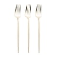 thumbnail image 1 of Smarty 8.4" Shiny Gold Moderno Disposable Plastic Dinner Forks 300ct, 1 of 5