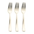 thumbnail image 1 of Smarty Shiny Metallic Gold Disposable Plastic Dinner Forks 600ct, 1 of 6