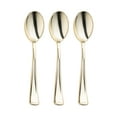thumbnail image 1 of Smarty 6.25" Shiny Metallic Gold Disposable Plastic Dinner Spoons 600ct, 1 of 6