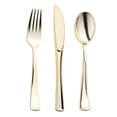 thumbnail image 1 of Smarty Shiny Metallic Gold Plastic Cutlery Combo Set (120 Guests), 1 of 6
