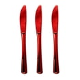 thumbnail image 1 of Smarty 7.8" Shiny Metallic Red Plastic Knife 600ct, 1 of 2