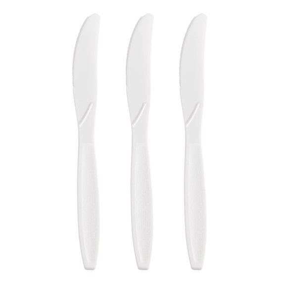 Smarty 7.5" White Plastic Disposable Knives 1000ct
