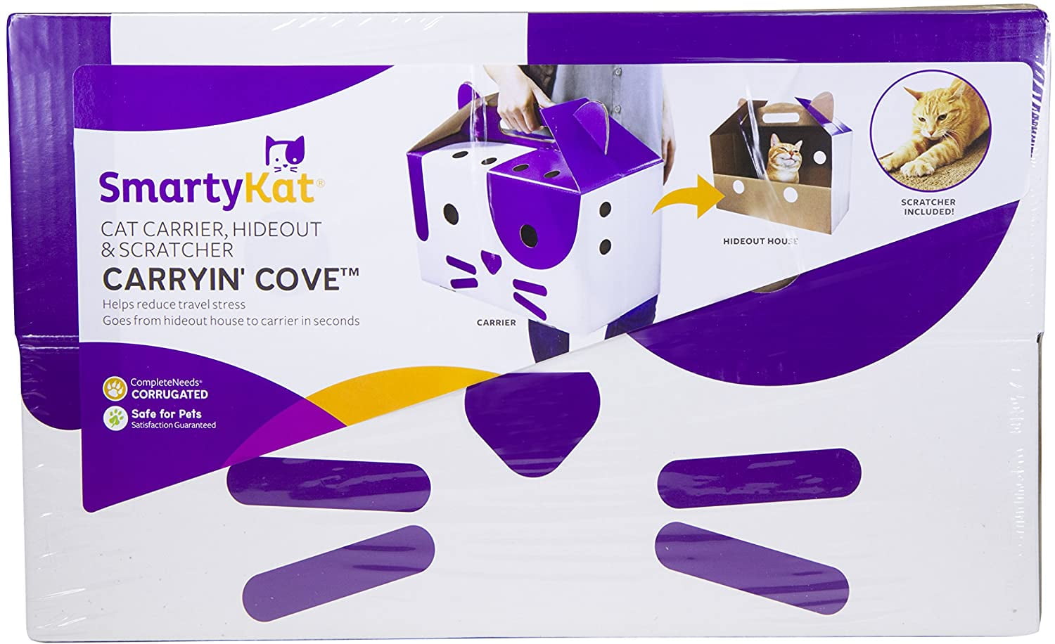 SmartyKat Carryin' Cove Cardboard Cat Carrier & Scratcher